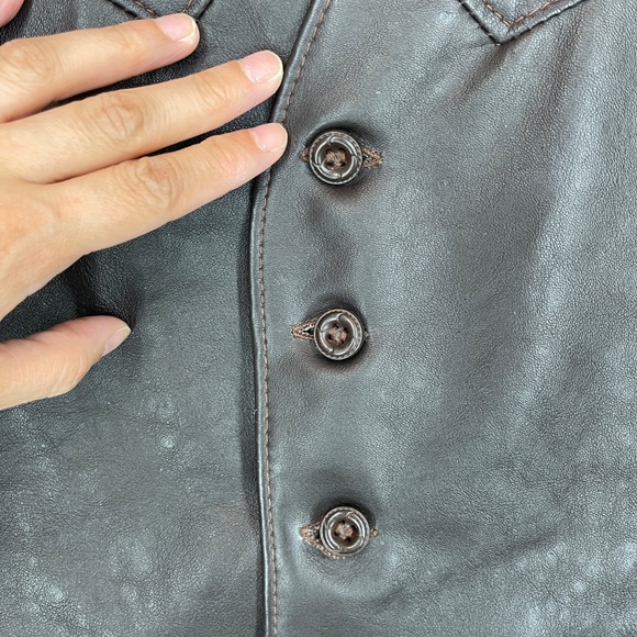 Vintage Fundamental Fashion Gino Leather Vest Euro Style Brown Men's Size 44 - Picture 2 of 13